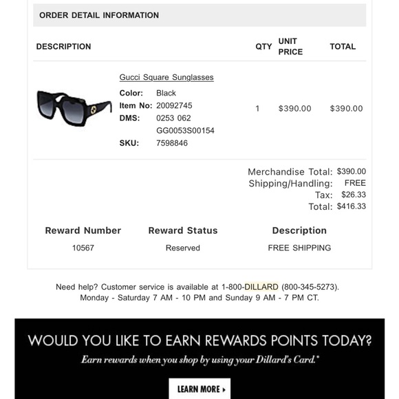 Gucci square sunglasses - Picture 1 of 8